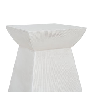 Antique-Textured Magnesium Oxide Outdoor Side Table