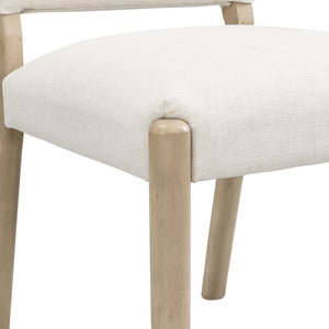Dining Chairs with Back Mid Century Fabric Upholstered Armless Set of 2