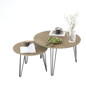 Round Nesting Coffee Table For Living Room (Set of 2)