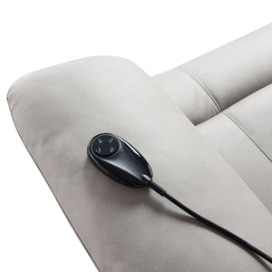 Chriki - Power Motion Recliner With Lift Heating Massage Chair - Beige