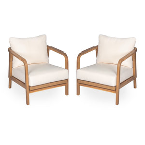 Outdoor Lounge Chair With Woven Backrest, Solid Wood Frame, Comfortable Cushions - Best Buy Furniture