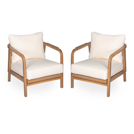 Outdoor Lounge Chair With Woven Backrest, Solid Wood Frame, Comfortable Cushions - Best Buy Furniture
