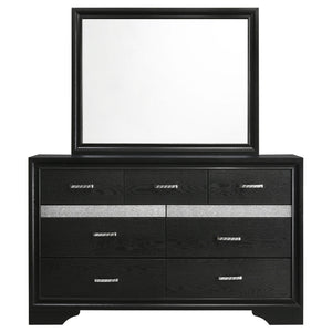 Annie - 7 Drawer Dresser With Mirror - Black