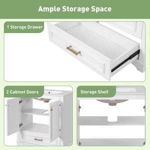 Bathroom Vanity With Sink, Cabinet & 2 Soft Closing Doors & Adjustable Shelf