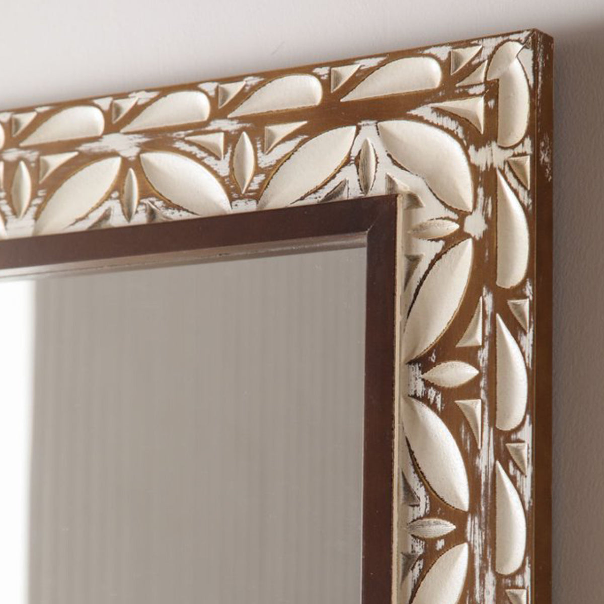 29.13"×47.24" Rectangular Carved Leaf Wall Mirror