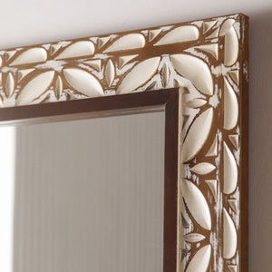 29.13"×47.24" Rectangular Carved Leaf Wall Mirror
