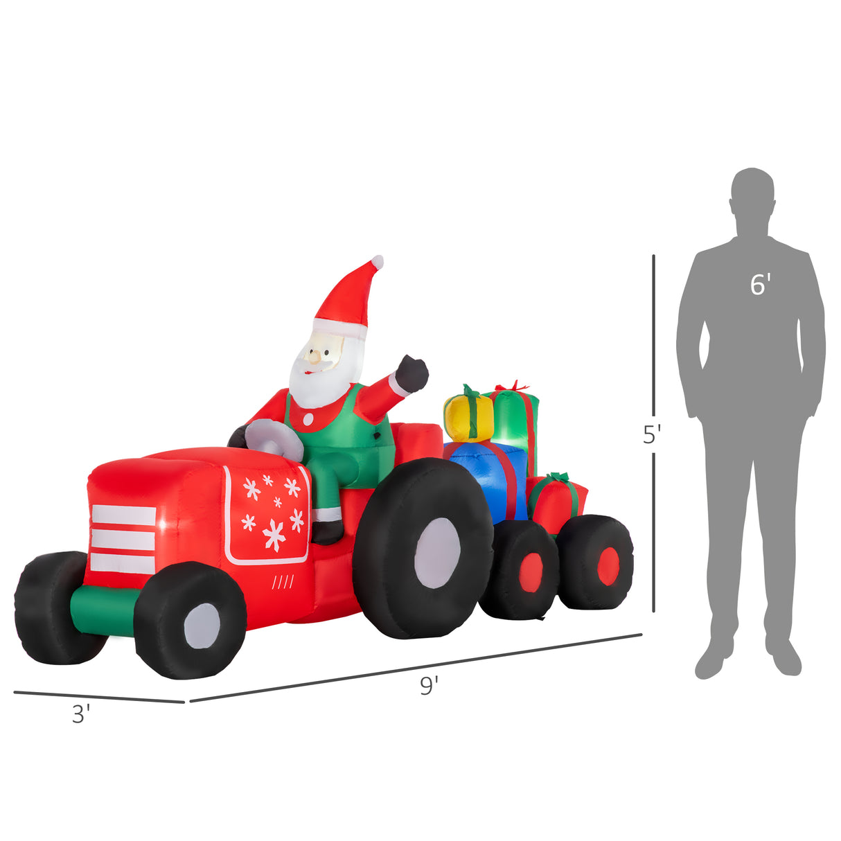 Inflatable Santa on Driving Trailer
