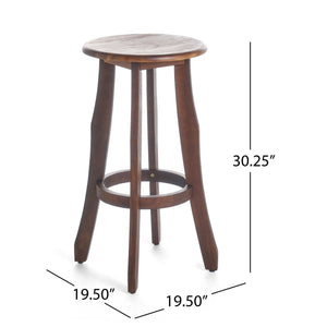 Primrose - Outdoor Acacia Wood Barstools With Foot Rest, (Set of 2) - Dark Brown