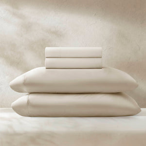 4-Piece Cal King Stretch Jersey Sheet Set with Snug-Fit Stretch - Grey