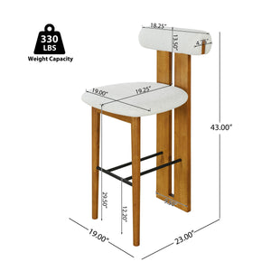Renee Indoor Contemporary Rolled-Back Bar Stool