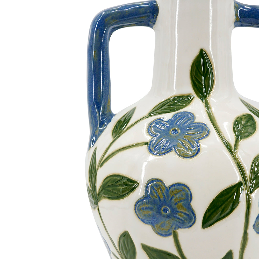 Floral Amphora Ceramic Vase