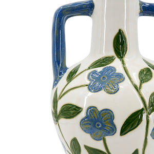 Floral Amphora Ceramic Vase
