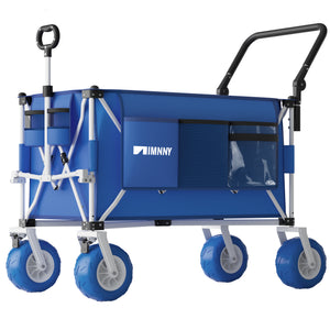 Multi-Functional Folding Wagon Cart with Rotating Handle - Steel