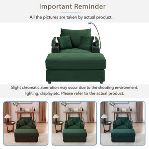 Modern Style Loveseat Sofa Sectional Sofa Couch With Storage Space, A Movable Ottoman, Two USB Ports, Two Cup Holders, A Phone Holder For Living Room