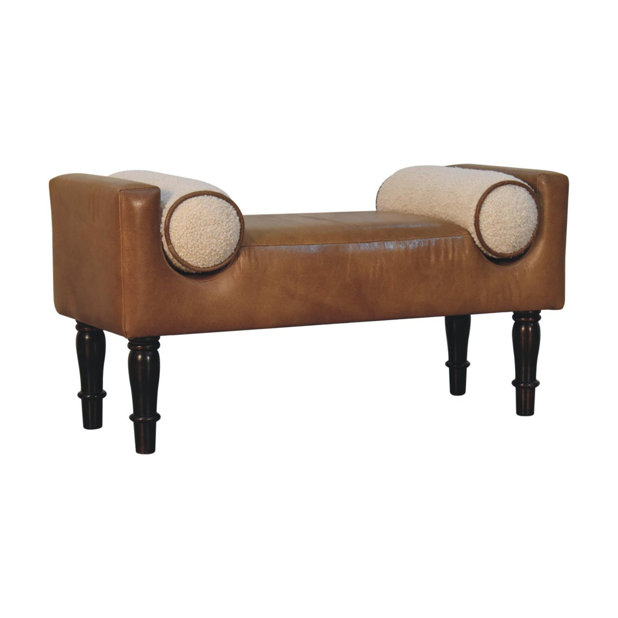 Solid Wood Chester Buffalo Bench, Upholstered