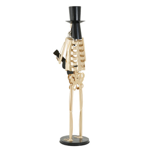 64.6 Inch Metal Skeleton Musician Statue