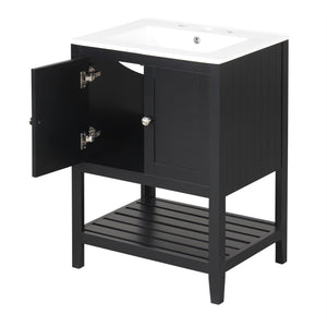 24" Black Bathroom Vanity