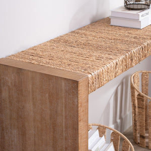 Console Table, Handwoven Top - Antique Natural / Natural