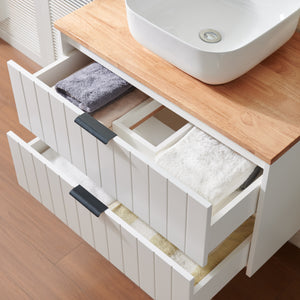 32-Inch Double Drawer Wall-Mounted Bathroom Vanity