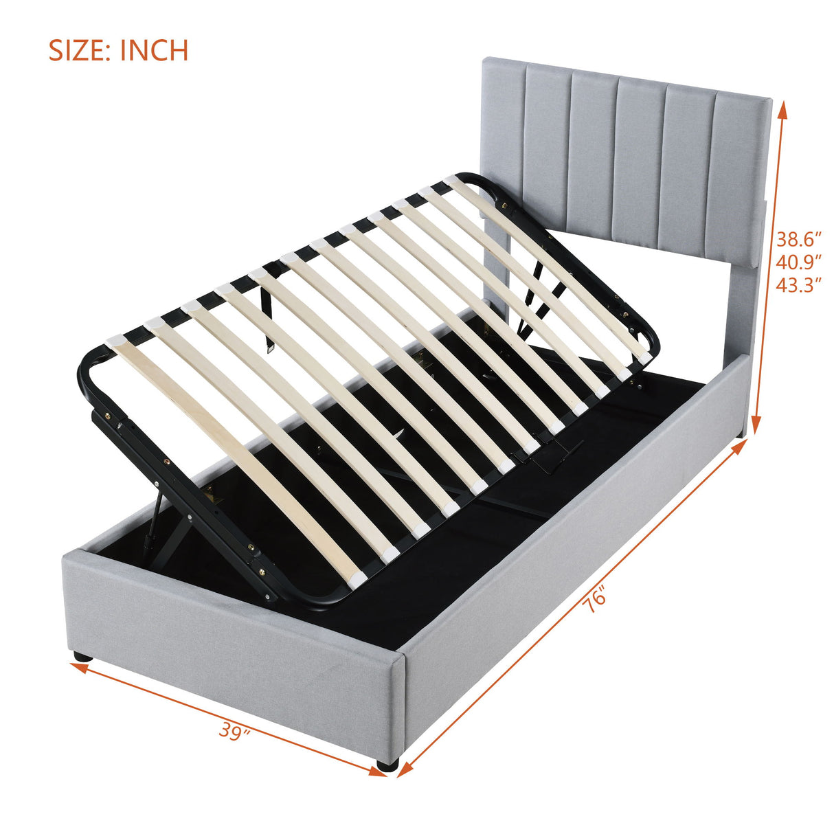 Upholstered Platform Bed With A Hydraulic Storage System