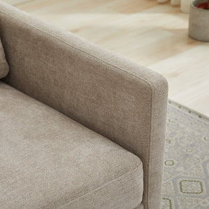 Modern Square Upholstered Swivel Accent Chair With Metal Base
