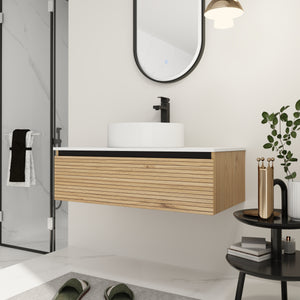 36'' Wall Mounted Bathroom Vanity with Resin Sink