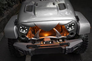 Halloween Front Grille Grid Grill for 2007-2017 Jeep Wrangler Rubicon Sahara Sport JK/JKU, Matte