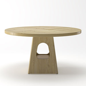 Farmhouse Round Dining Table With Storage Base
