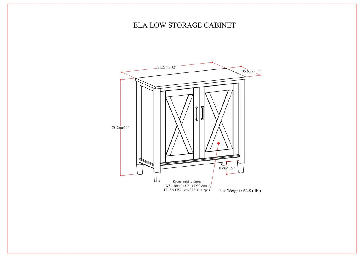 Ela - Low Storage Cabinet - Smoky Brown