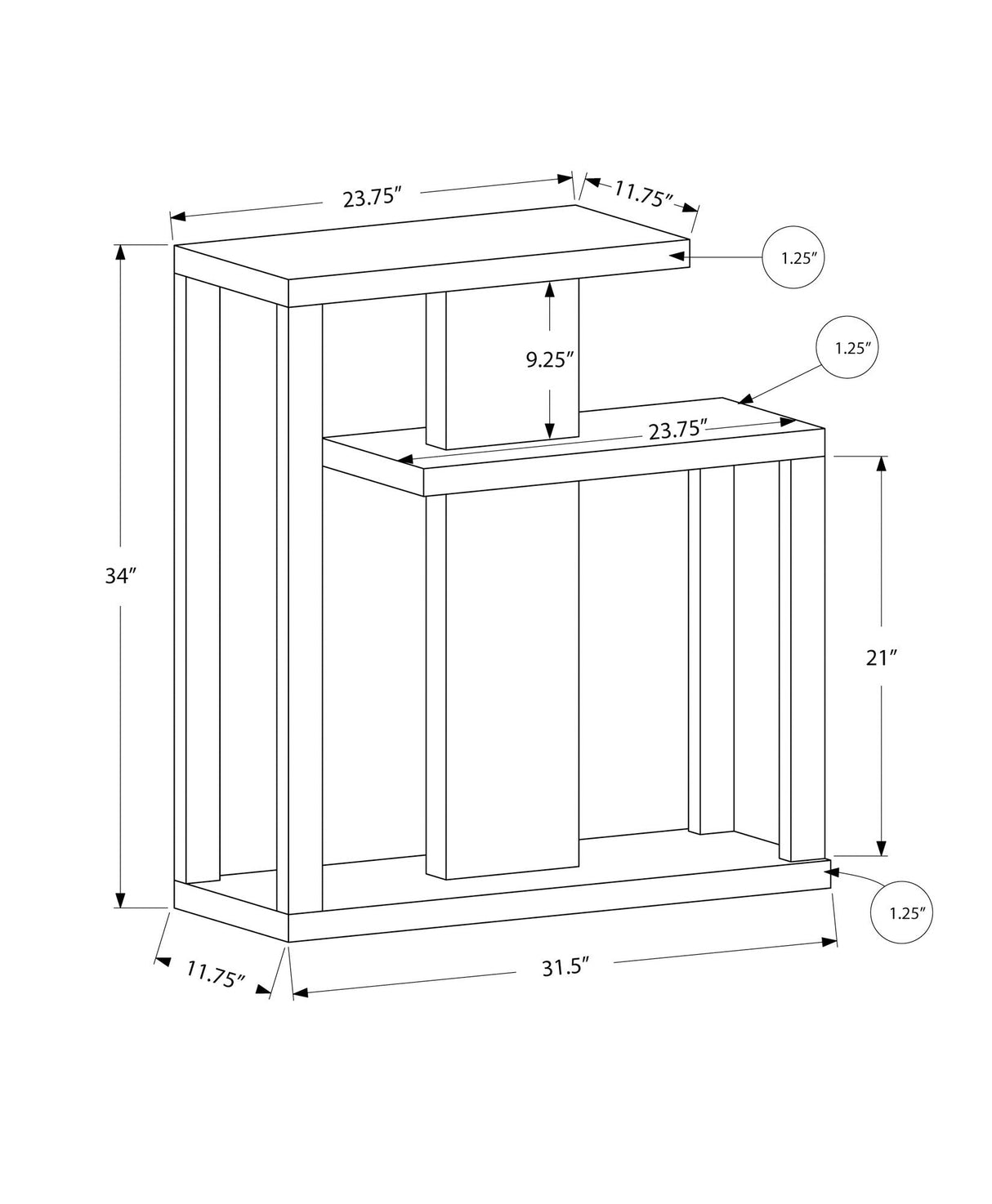 Accent Console Table For Entryway, Contemporary, Elegant Design - Best Buy Furniture