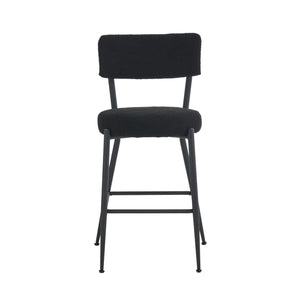Modern Teddy Fabric Upholstered Bar Stools - Legs