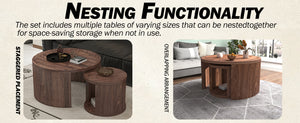 Round Nesting Coffee Table Set of 2