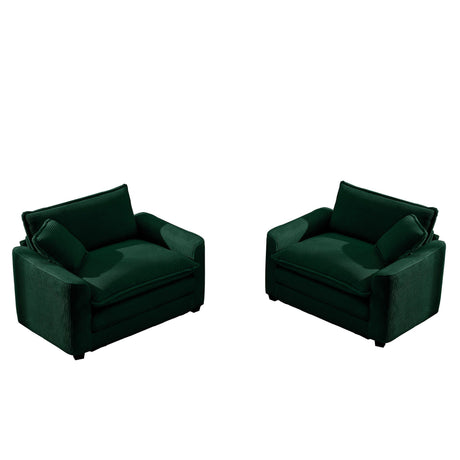 Modern Classic Fabric Single Chair Deep Seat Sofa With Pillow