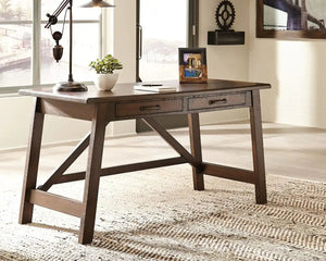 Baldridge - Home Office Large Leg Desk - Rustic Brown - Best Buy Furniture