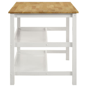 Cowichan - Kitchen Island Counter Table With Pot Rack - White