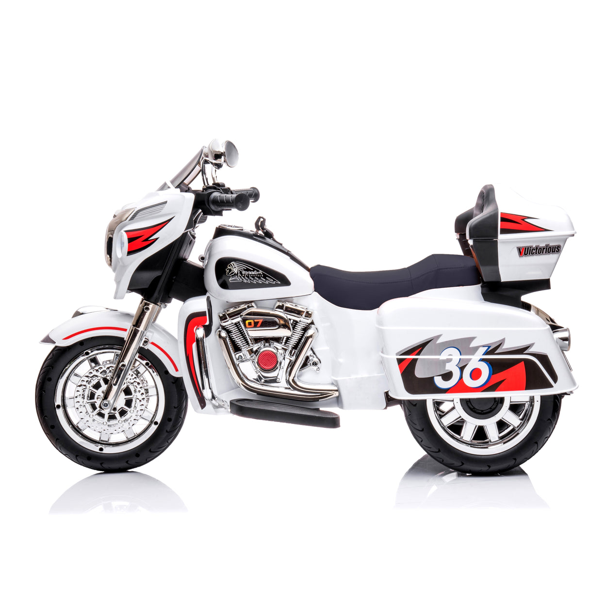 12V Kids Ride On Motorcycle, Electric Toddler Motorcycle Toy with LED Lights, Wireless Music, Large Storage Trunk, Soft PU Seat, Forward & Reverse, Rechargeable Electric Vehicle for 3-6 Years Old