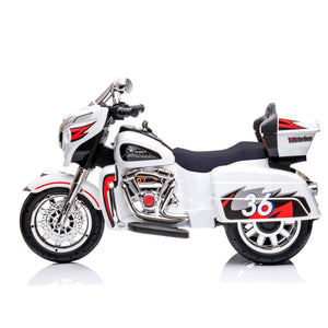 12V Kids Ride On Motorcycle, Electric Toddler Motorcycle Toy with LED Lights, Wireless Music, Large Storage Trunk, Soft PU Seat, Forward & Reverse, Rechargeable Electric Vehicle for 3-6 Years Old