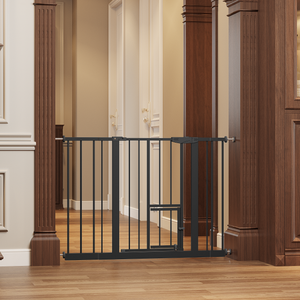 Baby Gate with Cat Door, 29.5-44.1" Metal Pet Door