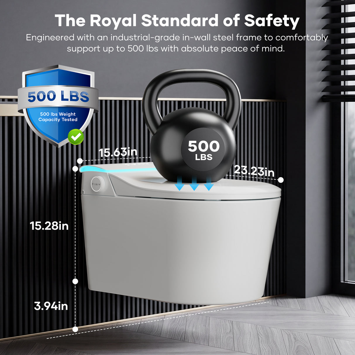 Wall-mounted Smart Toilet, Automatic Lid Opening, No Water Pressure Limitation, Wall Drain, All-in-One Bidet with Aromatherapy Deodorization for Home Use
