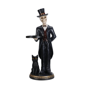 Halloween Skeleton Butler Floor Statue
