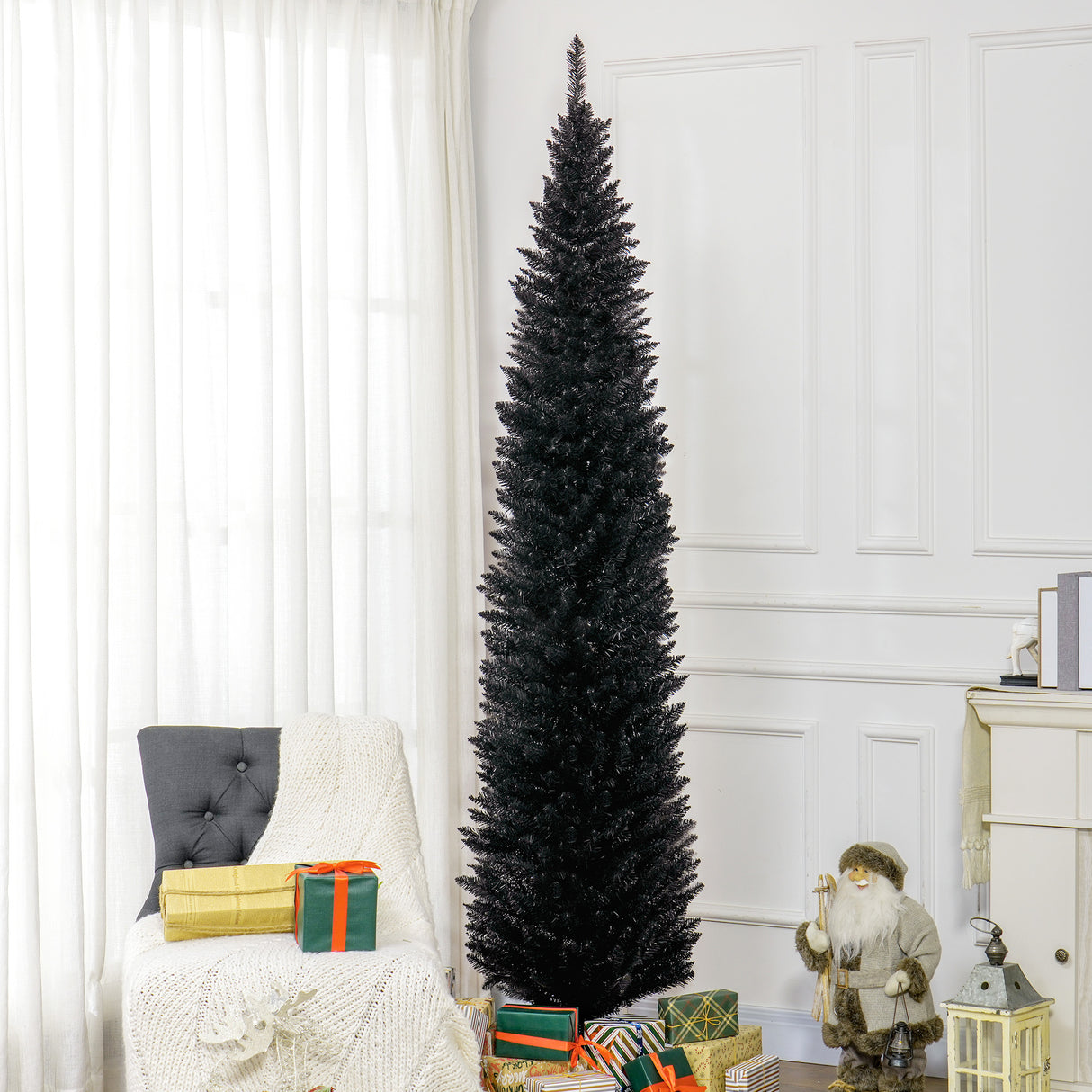 HOMCOM 8' Artificial Pencil Christmas Tree