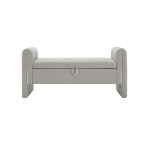 Modern Teddy Upholstered Large Bed End Bench With Arms And Storage