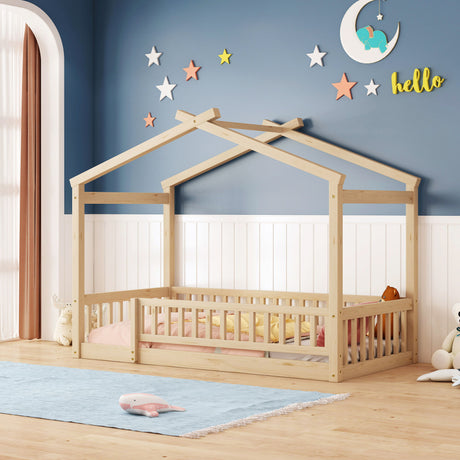 Bed House Bed Frame With Fence