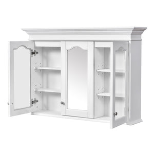 Medicine Cabinet With Mirror Door And Adjustable Shelves, Wall-Mounted Bathroom Storage Cabinet - White