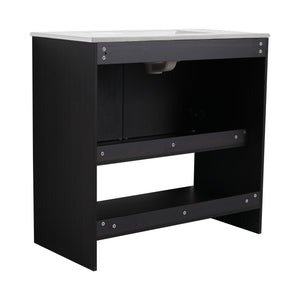 Modern Bathroom Vanity With Ceramic Sink, Freestanding Cabinet, Soft Closing Doors