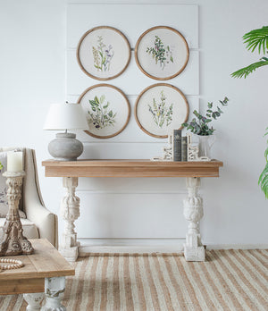 S/4 D19.7" Flora Print Round Frame