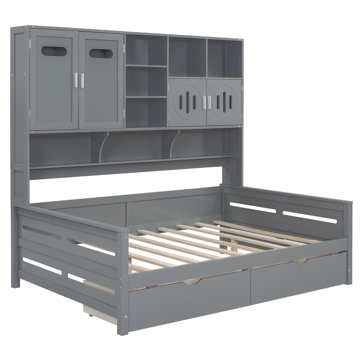 Daybed With All-In-One Cabinet And Shelf