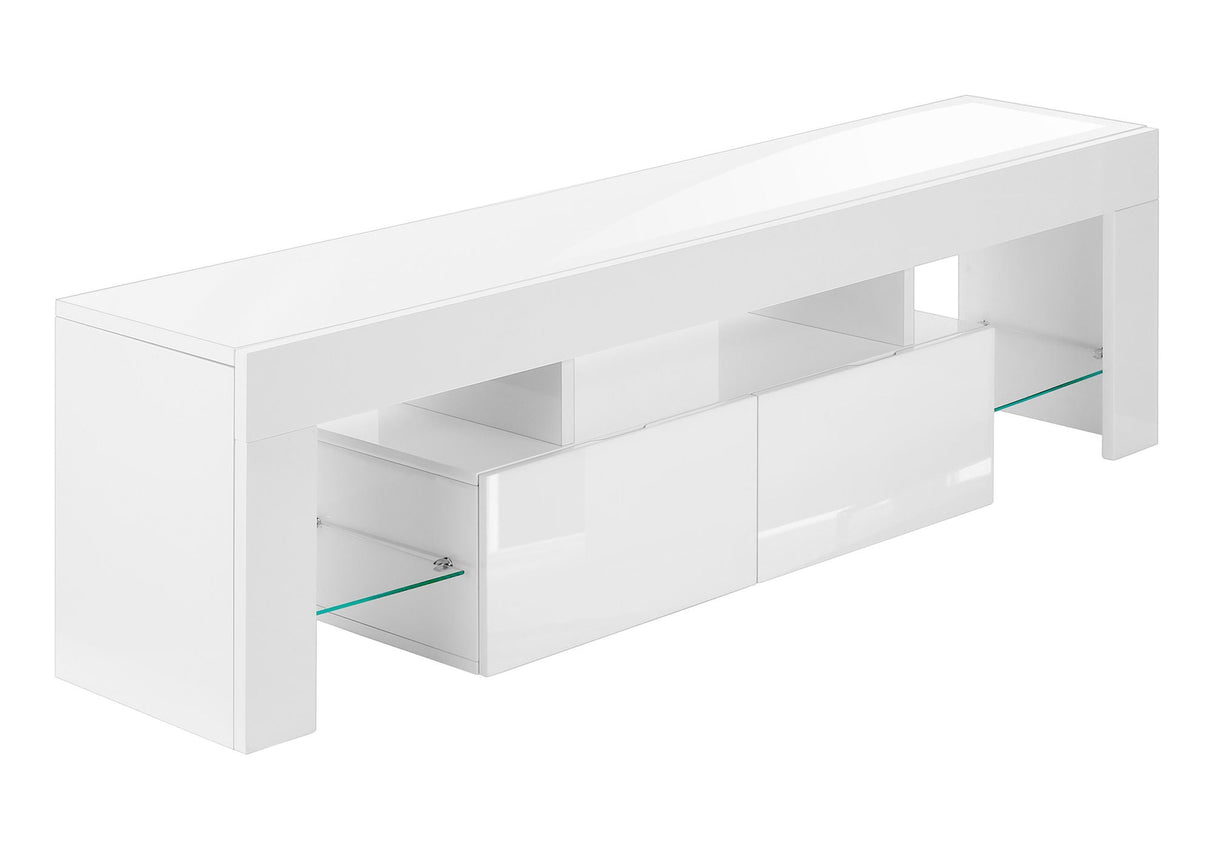 TV Stand, Console, Media Entertainment Center, Storage Cabinet, Glossy Contemporary & Modern - White - Best Buy Furniture