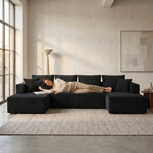132.1 Inch Modular Sectional Sofa with Double Chaise