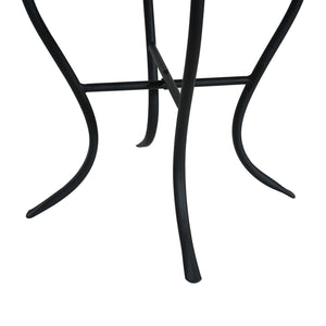 Outdoor Round Side Table With Mosaic Style Top And Curved Iron Legs